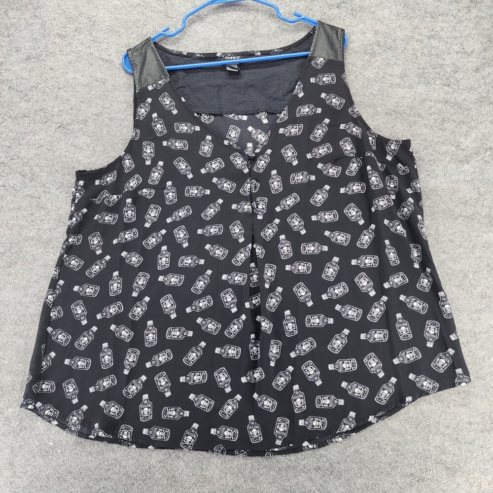 Torrid Shirt Womens 2X Sleeveless Black Poison Bottle